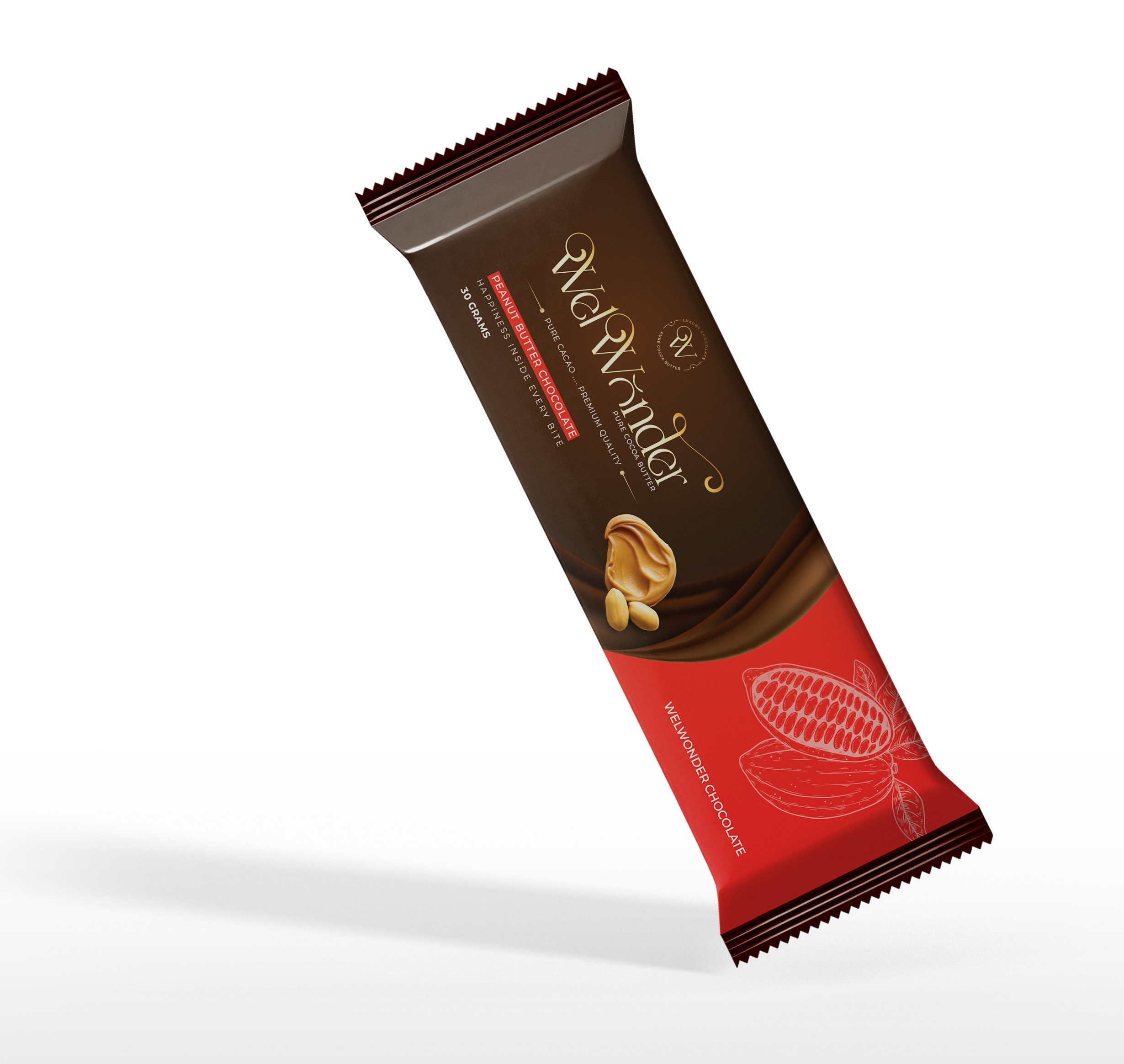 Experience the delighted blend of smooth milk chocolate and creamy peanut butter. Ingredients: Sugar - C.B.S (Veg. fats) - Milk powder - Cocoa powder - peanut butter. weight: 35 Grams