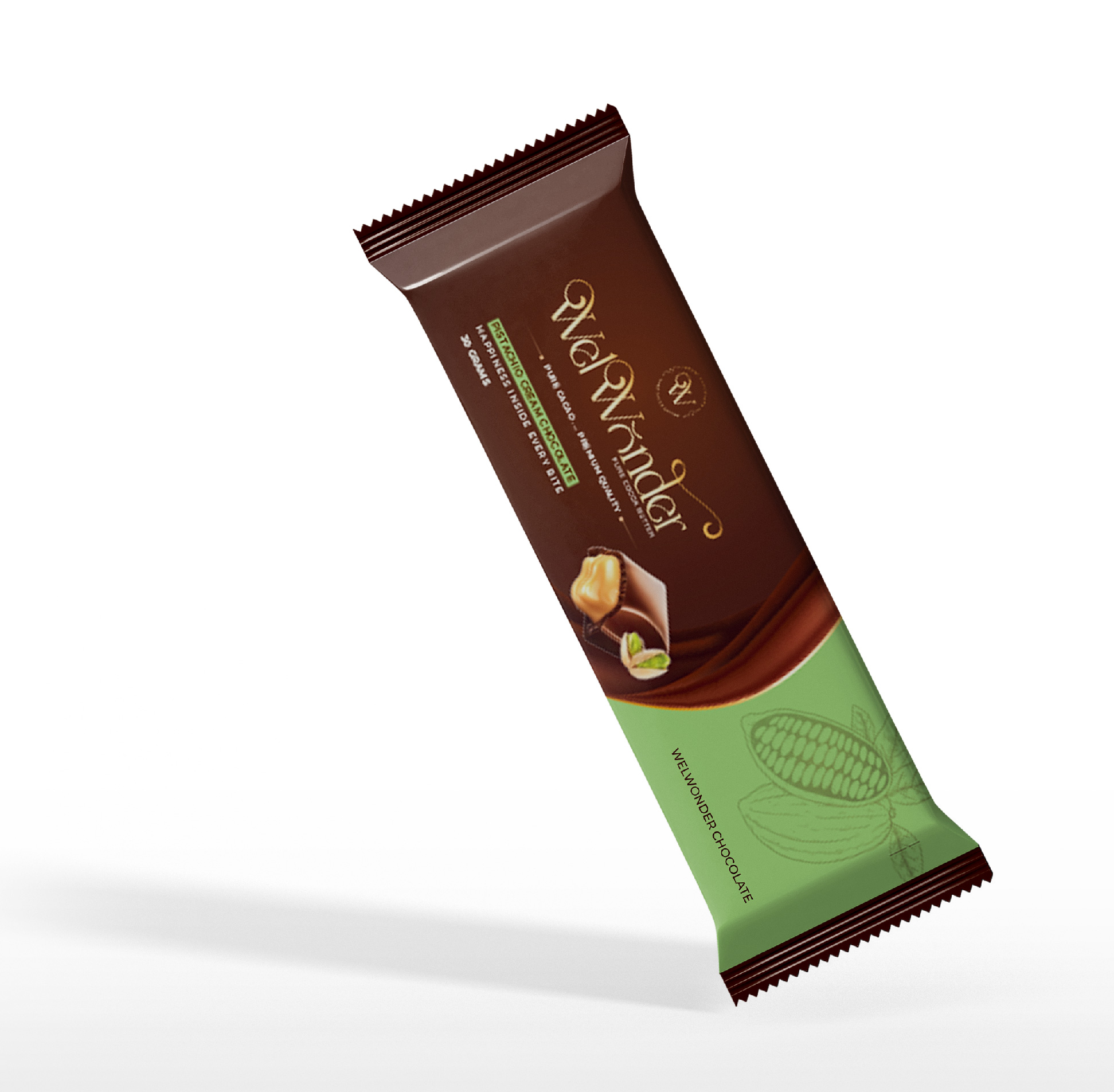 This luxurious blend offers a perfect balance of creamy texture and authentic pistachio taste, creating an unforgettable treat that melts effortlessly in your mouth. Ingredients: Sugar - C.B.S (Veg. fats) - Milk powder - Cocoa powder - Pistachio Cream. weight: 35 GM