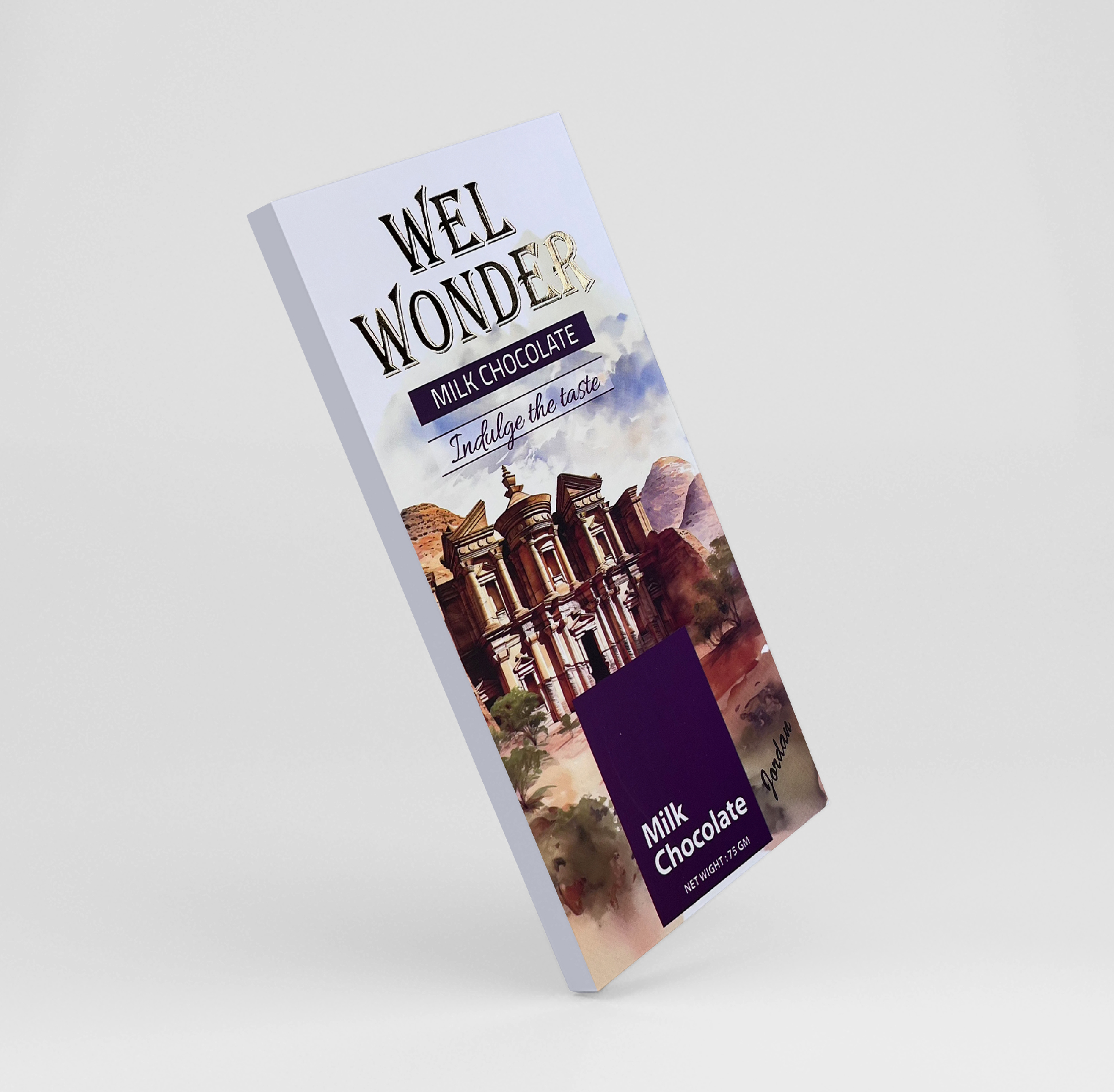 Wel Wonder milk chocolate offers a creamy smooth escape with a perfectly balanced sweetness that melts in your mouth. &nbsp;Ingredients: Sugar - C.B.S (Veg. fats) - Milk powder - Cocoa powder. weight: 75 GM