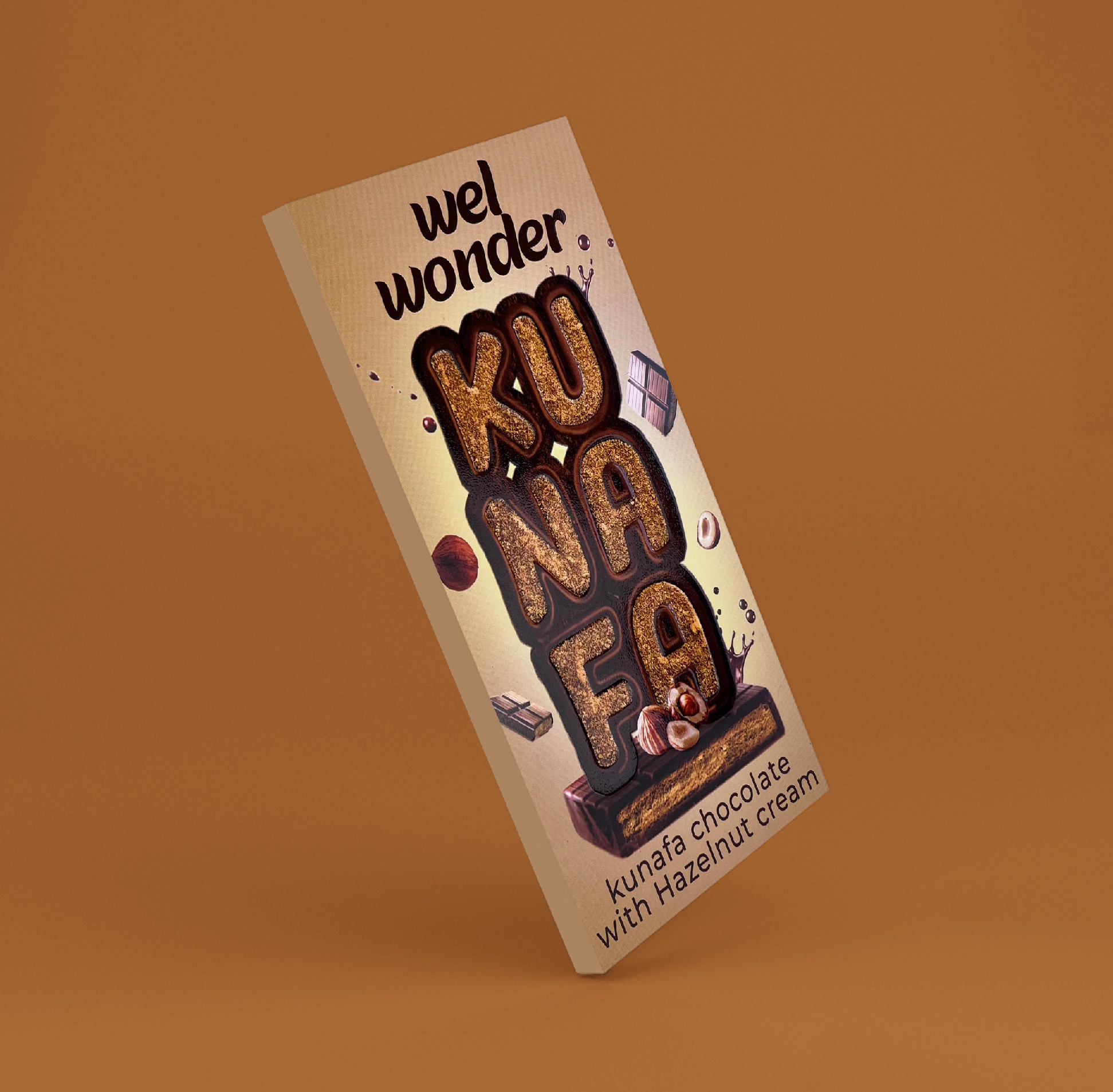 Delicious chocolate filled with crispy kunafa and rich hazelnut cream. Ingredients: Cocoa butter – cocoa paste –Sweeteners (Stevia)-Vegetable Oils - Low fat cocoa powder. Weight:160 grams