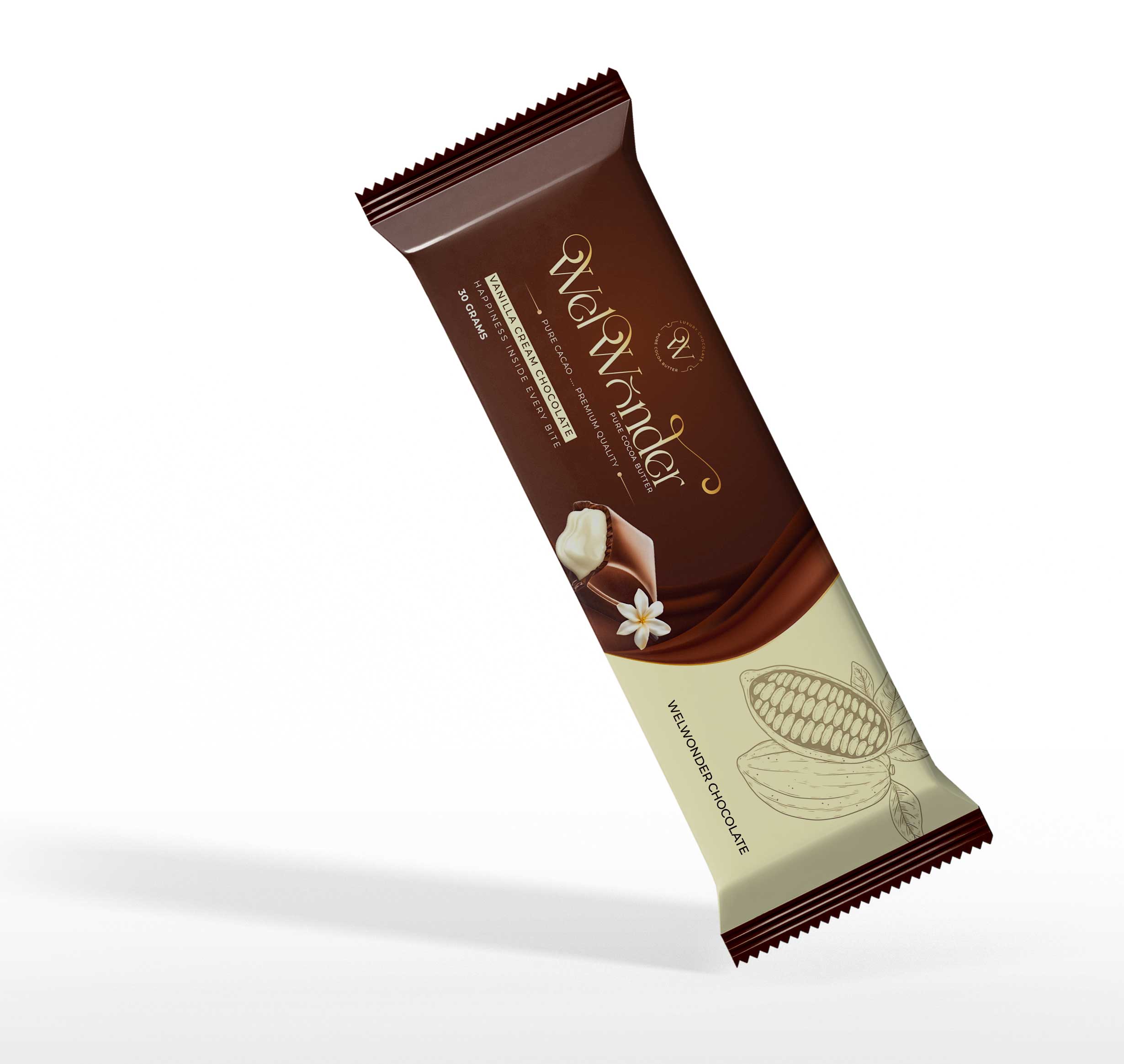 Indulge in the perfect harmony of rich, velvety chocolate and smooth, aromatic vanilla cream. Ingredients: Sugar - C.B.S. (Veg. fats) - Cocoa - Vanilia Cream. weights: 35 Grams
