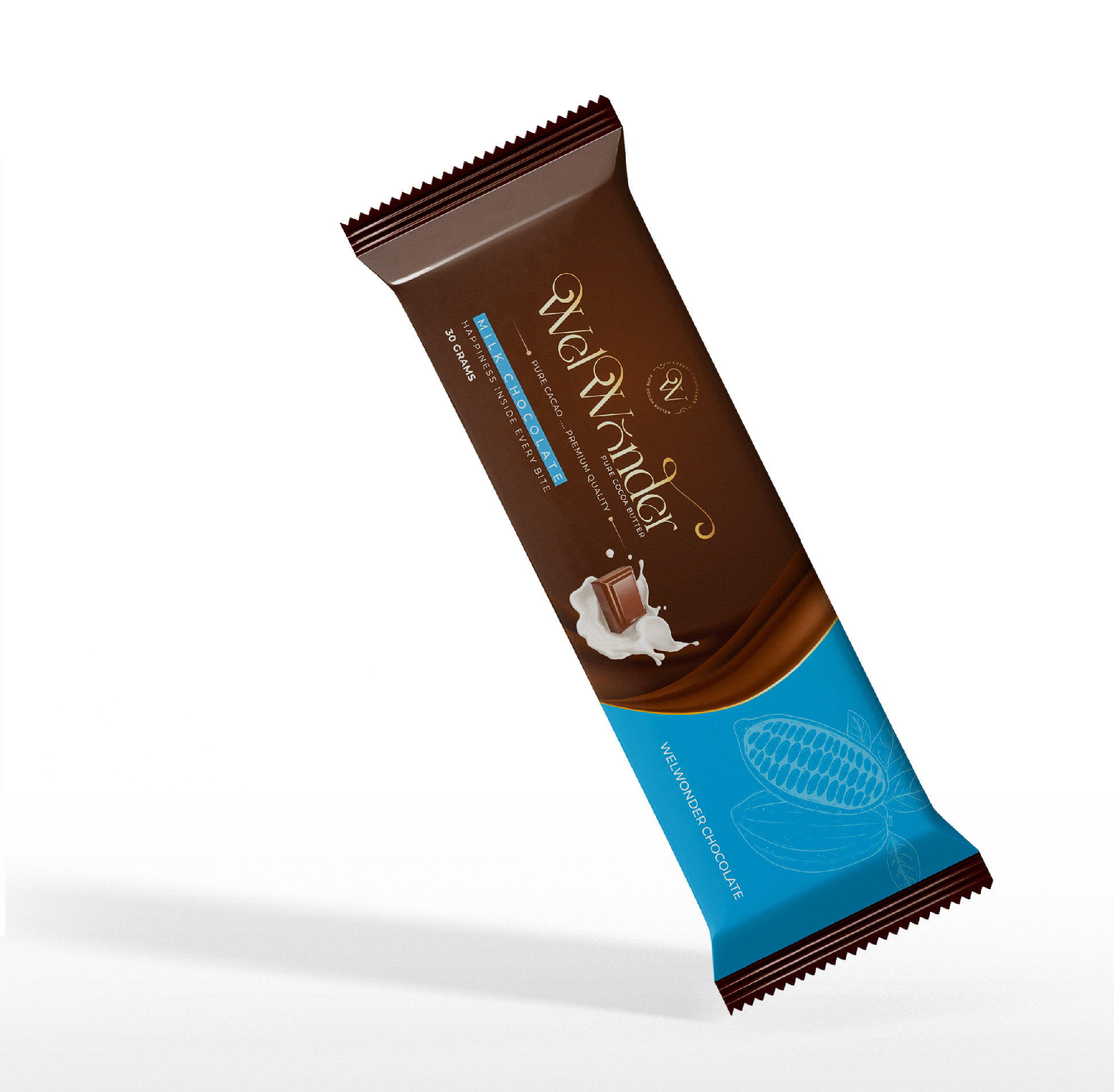 Wel Wonder milk chocolate offers a creamy smooth escape with a perfectly balanced sweetness that melts in your mouth. Ingredients: Sugar - C.B.S (Veg. fats) - Milk powder - Cocoa powder. weight : 35 GM